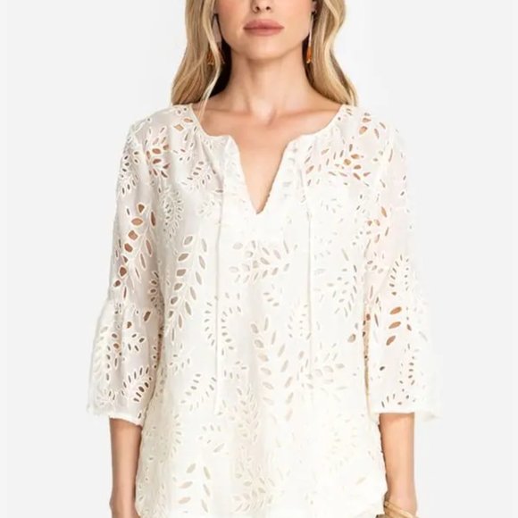 Johnny Was Tops - Jade Johnny Was Lace Front Bianka Blouse S Small NEW